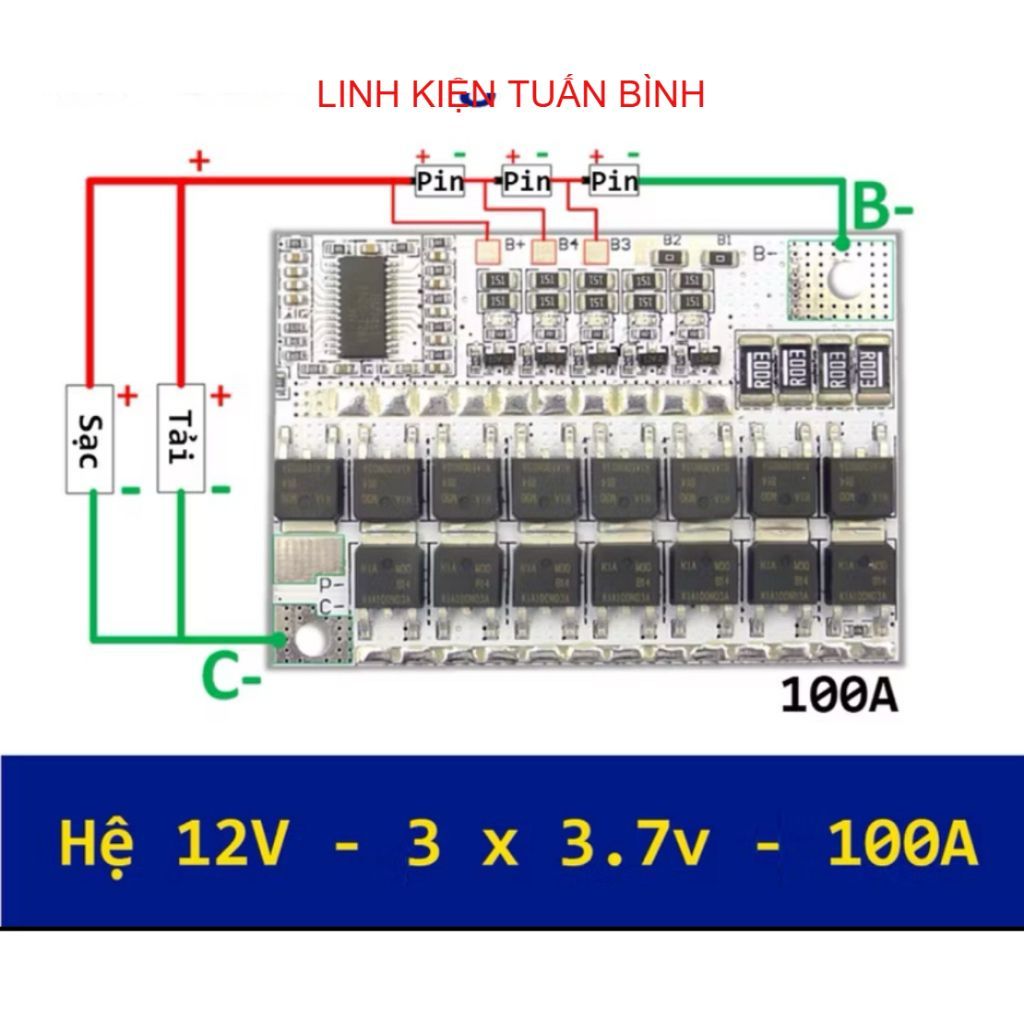 MẠCH 3S 100A 12.6V( 3.7VOLT)