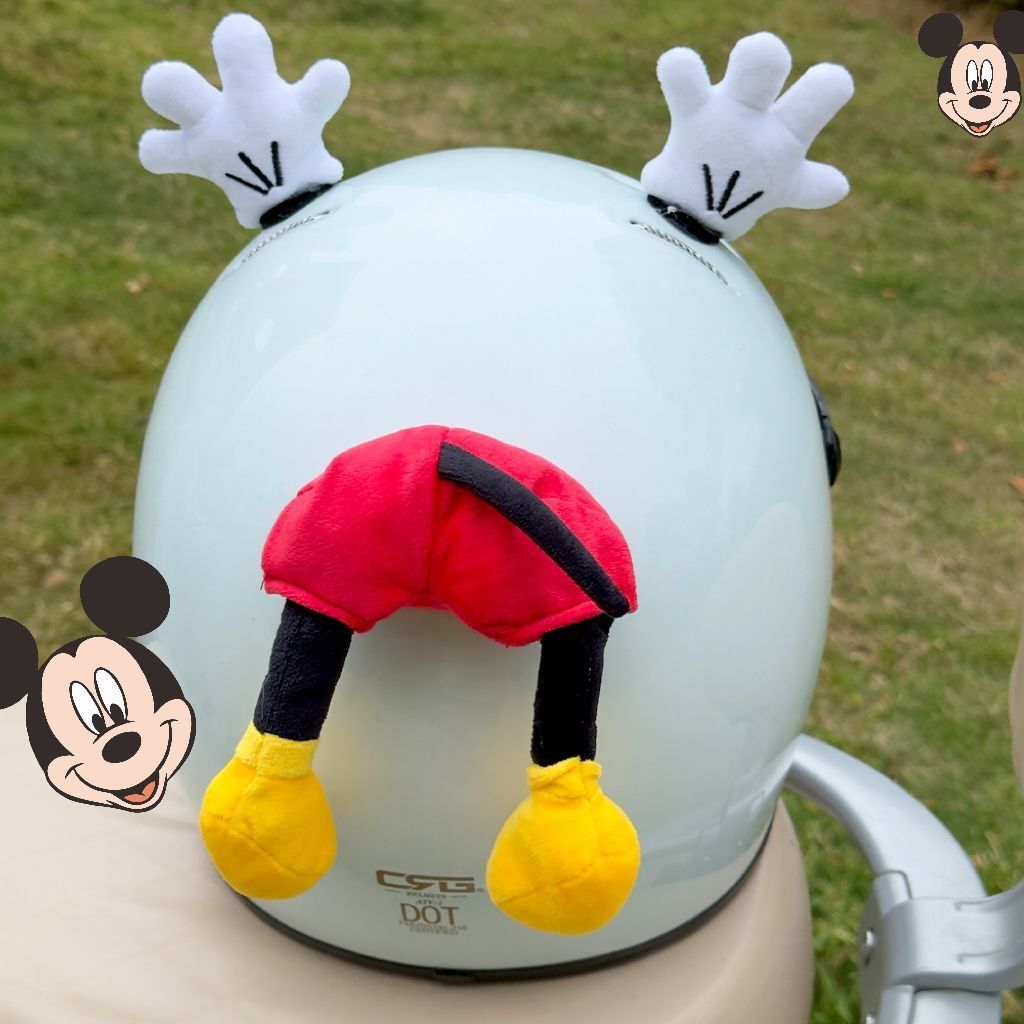 Meituan mang đi búp bê Mickey mũ bảo hiểm Trang trí mũ bảo hiểm xe máy Xe điện mát Meituan búp bê ma