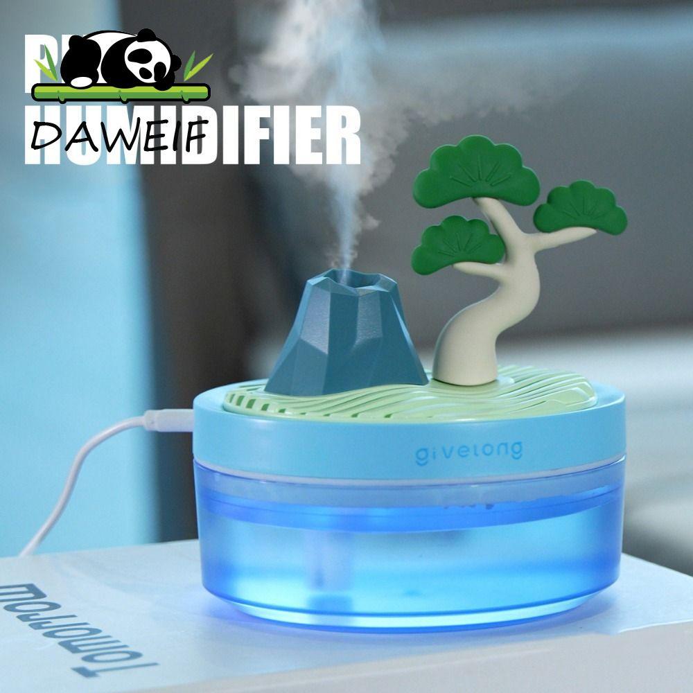 Máy tạo độ ẩm không khí Mini DAWEIF, Máy tạo độ ẩm phong cảnh trong chậu sáng tạo, Đèn khí quyển Phim hoạt hình tắt nguồn thông minh Type-c Sạc máy phun sương ô tô Du lịch