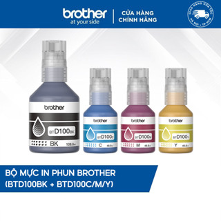  Bộ 4 bình mực in phun  đen xanh hồng vàng  Brother BTD100BK C M Y 