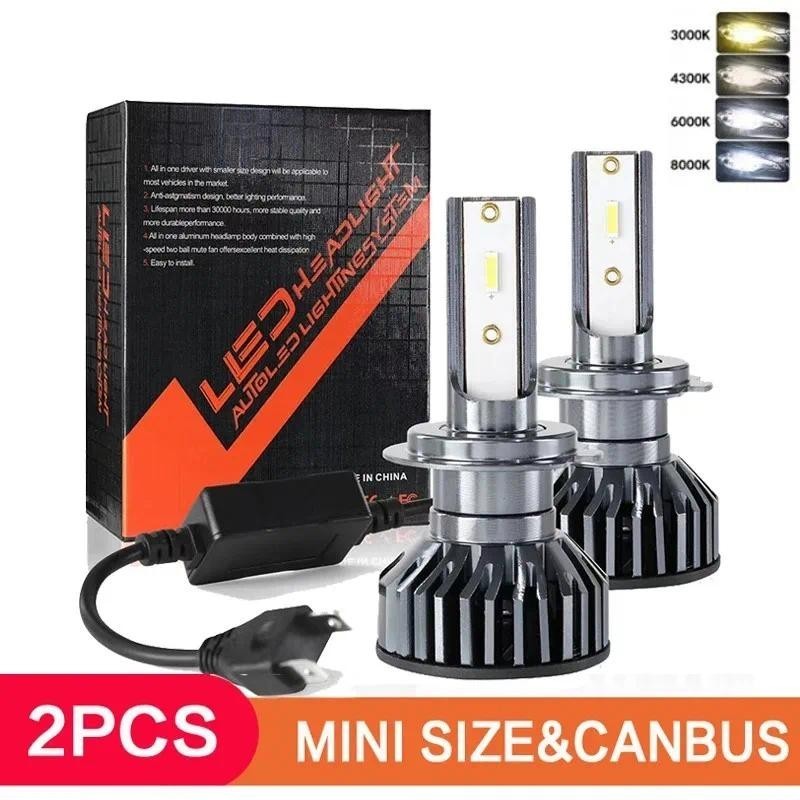 2 CÁI 26000lm 160W 1860 CSP Chip 3000k / 4300k / 6000k / 8000k Đèn pha LED ô tô H4 H7 H1 Đèn pha LED