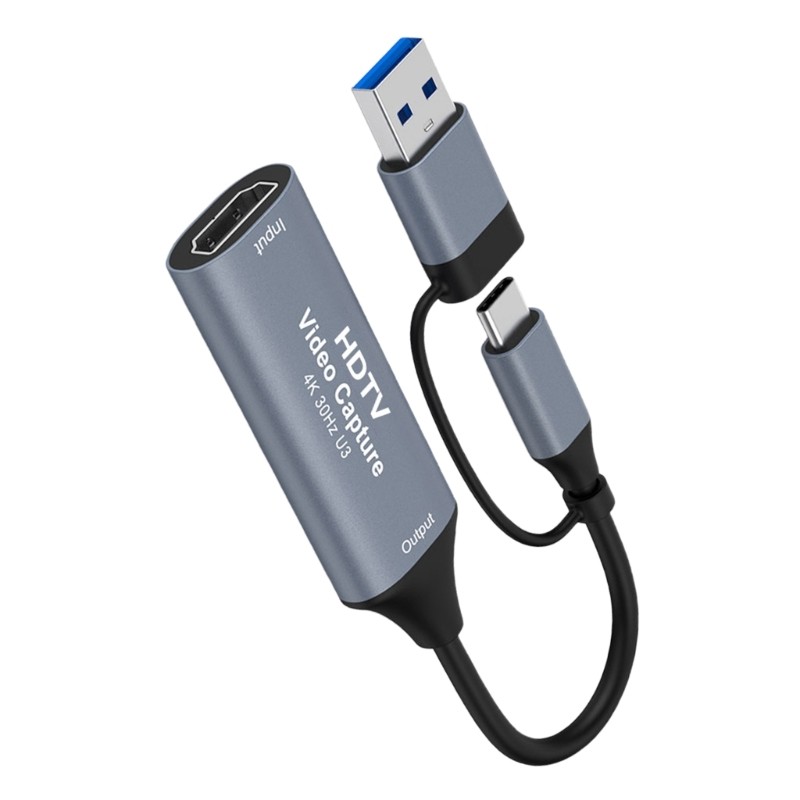 Quu Type C + USB sang HDTV Video Capture Card Video Converter Capture Adapter Card