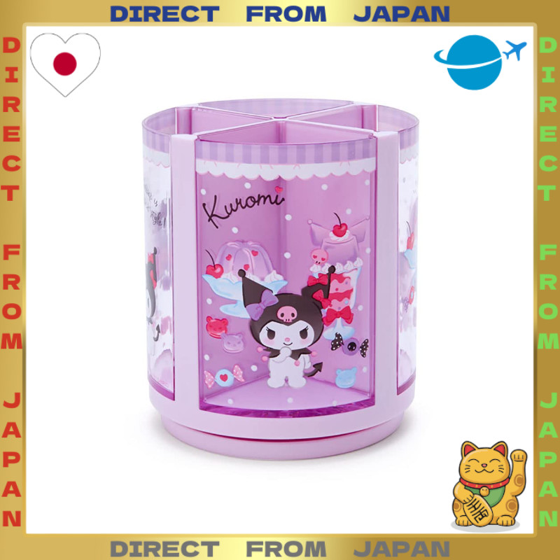 【DIRECT FROM JAPAN】Sanrio Pen Stand Purple Plastic Kuromi 360-Degree Rotating Pen Stand Pencil Holde