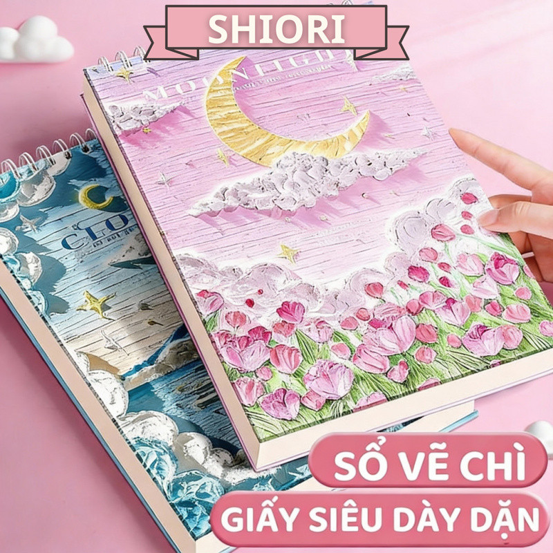 Sổ Tay Vẽ Phác Thảo Khổ Vẽ Màu Nước 160GSM 60tờ MUYUAN-Giấy siêu dày dặn