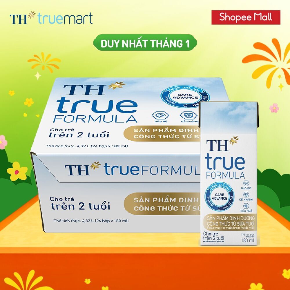 Thùng Sản phẩm Dinh Dưỡng Công Thức TH true FORMULA milk 180ml Dành Cho Trẻ Trên 2 Tuổi (24 Hộp)
