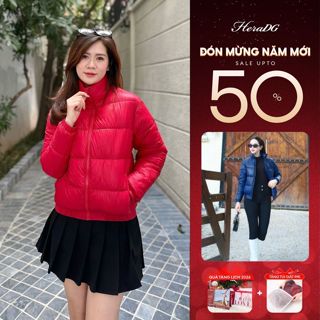  Áo khoác phao nữ dáng ngắn siêu nhẹ siêu ấm bomber túi chúi có chun bo gấu chất liệu Recycle HeraDG WJKBD4005 