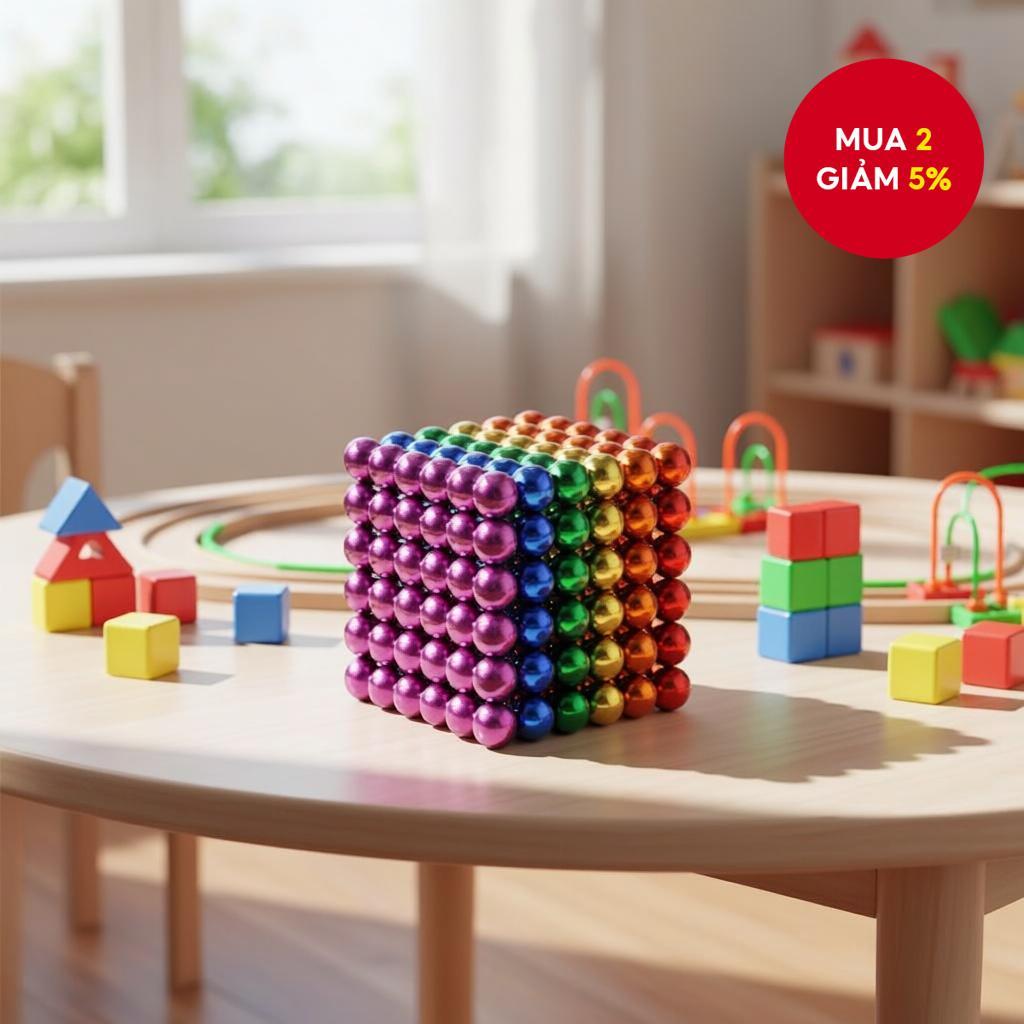 Neocube 216 viên bi nam châm, hình cầu lập phương 5mm.