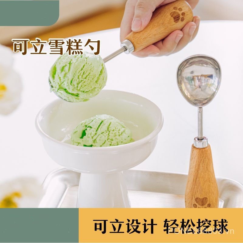 Sản Phẩm Mới 304 Thép Không Gỉ Đứng Được Kem Muỗng Muỗng Kem Hoa Quả Dưa Hấu Muỗng Kem Muỗng Muỗng E