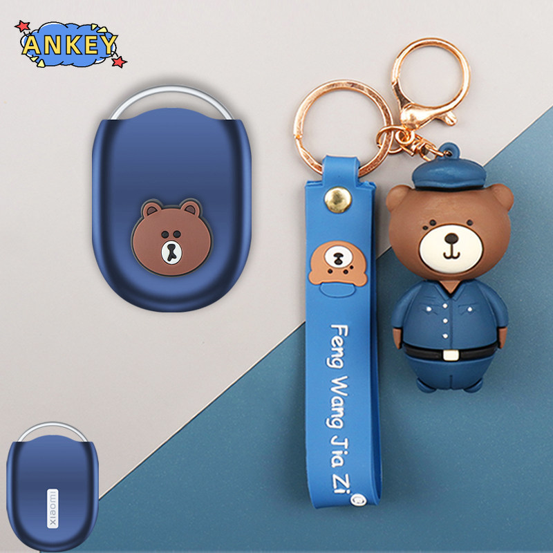Suitable for Xiaomi Tag locator protective case, Silicone Cartoon cute bear Pattern Earphone Cases P