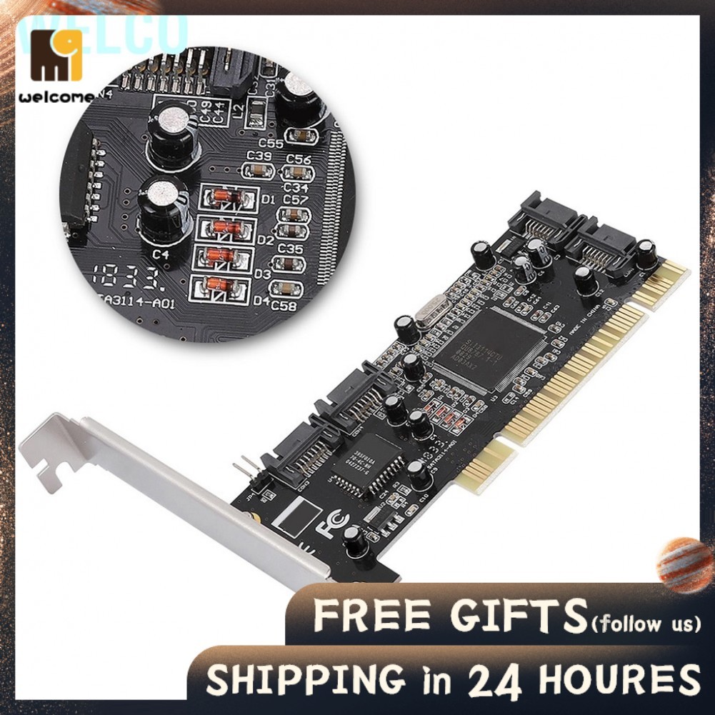 Card Chipset 1 PCI 4 Cổng RAID SATA Internal 5Gbps - Sil3114