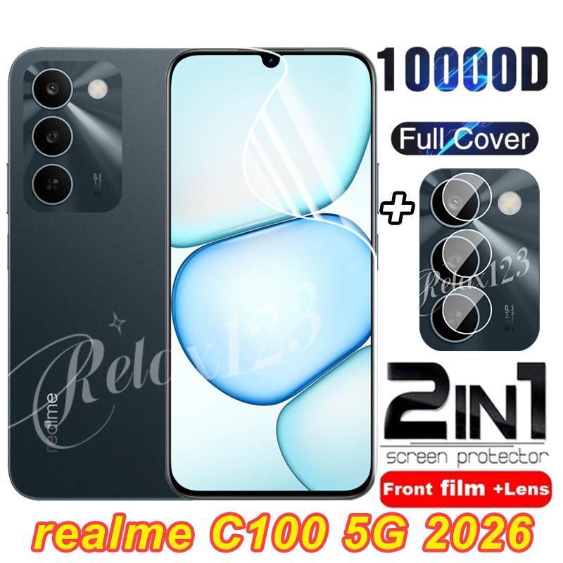 Dành Cho Realme C100 5G 2IN1 Phim Hydrogel Trước Và Phim Ống Kính Cho Realme C 100 realmeC100 Realme