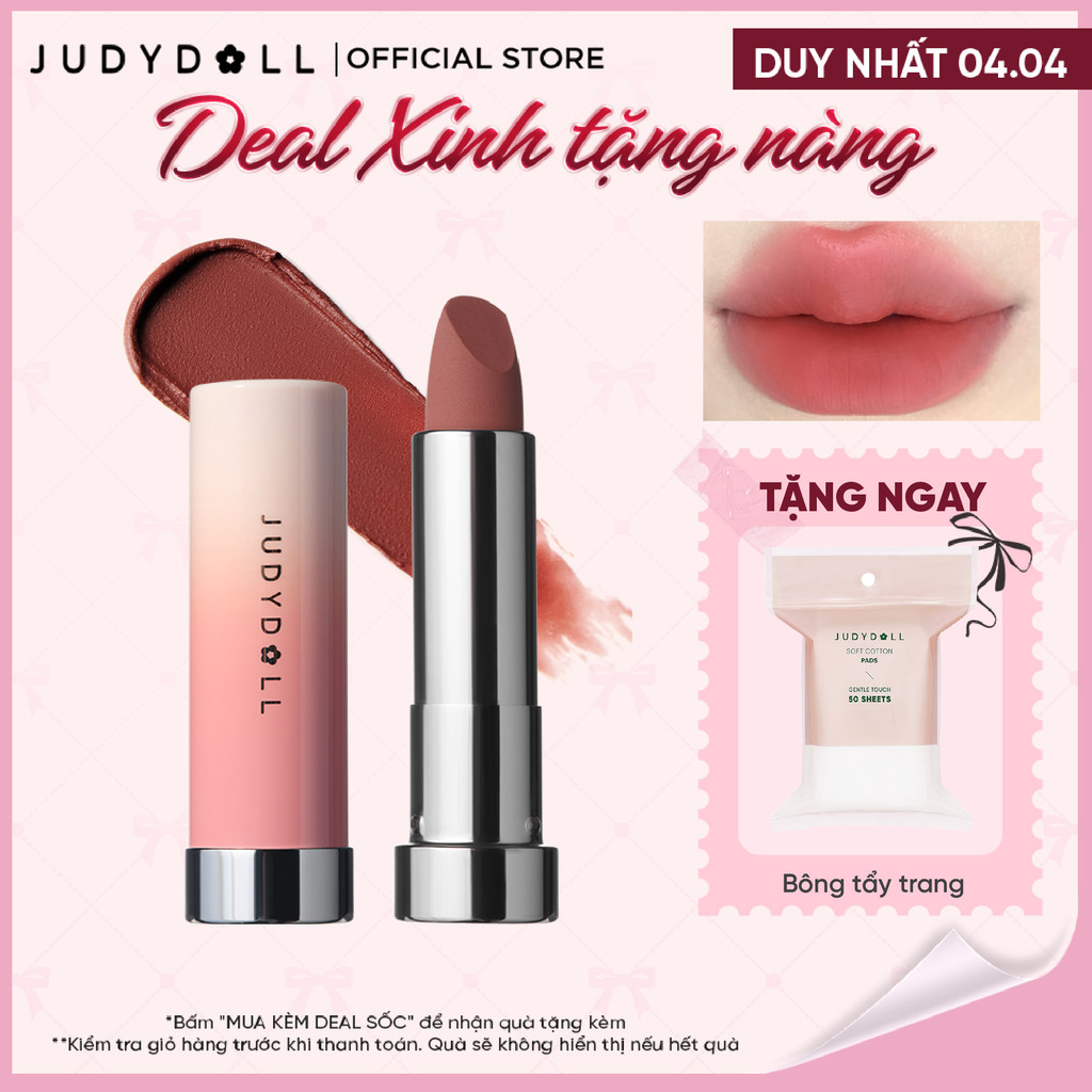 [MỚI] Son Lì JUDYDOLL Velvet Matte Lipstick Son thỏi Ẩm mướt Bơ mịn Mờ vân môi 3,6g | BigBuy360 - bigbuy360.vn