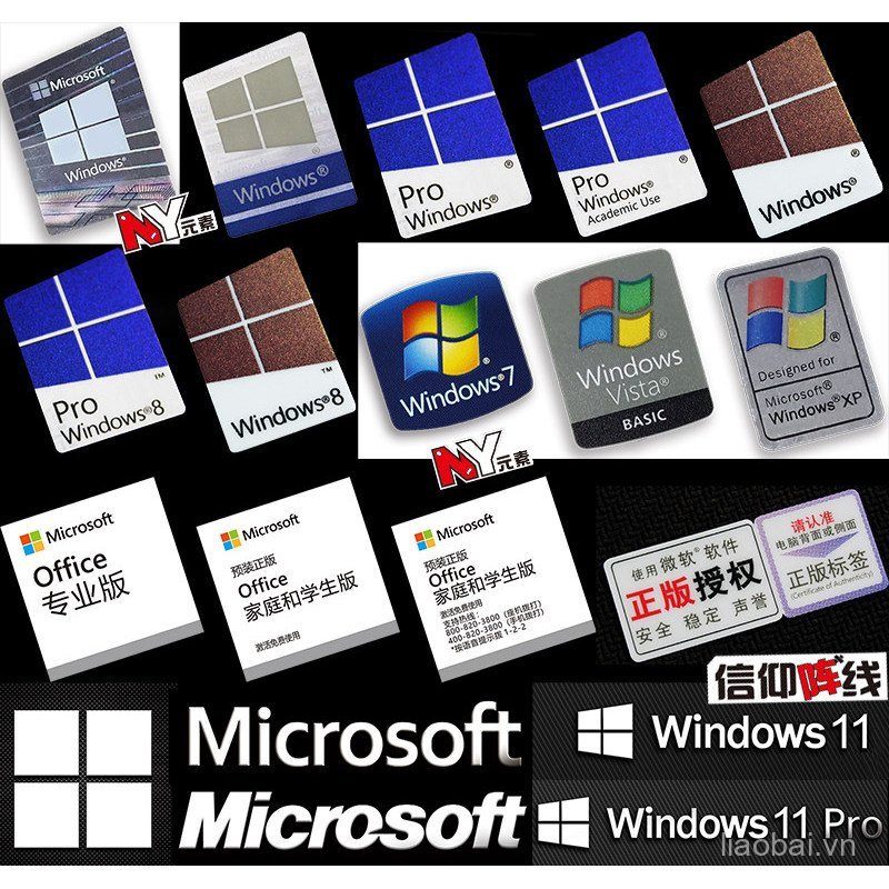 Chính hãng Windows 11 Win11 pro Máy Tính Miếng Dán Kim Loại Nhãn Dán Notebook Nhãn Máy Tính Để Bàn Đ