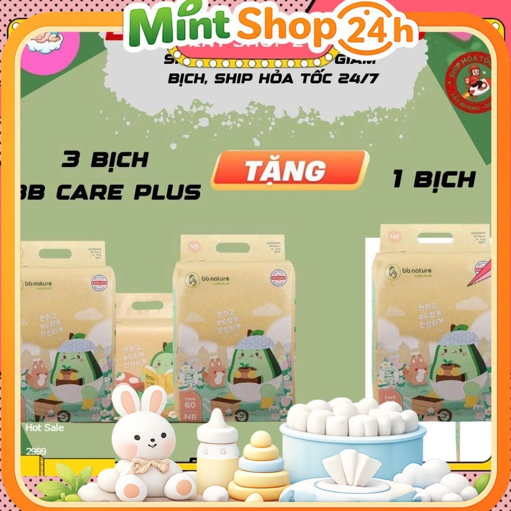COMBO 3B BB NATURE CARE PLUS tặng 1B BB NATURE CARE PLUS Mềm, mỏng, thấm hút tốt, đủ size