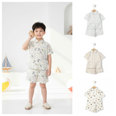 Bộ cổ bẻ sơ mi LITIBABY, bé trai khoảng 4 đến 10 tuổi