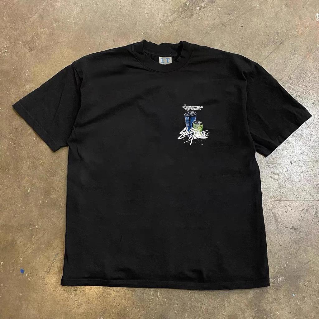 Áo Thun Họa Tiết Lon Nước &Cốc Uống Vẽ Tay Phong Cách Graffiti -Cotton Cao Cấp,Form Unisex,Thiết Kế Vui Nhộn & Đường Phố | BigBuy360 - bigbuy360.vn
