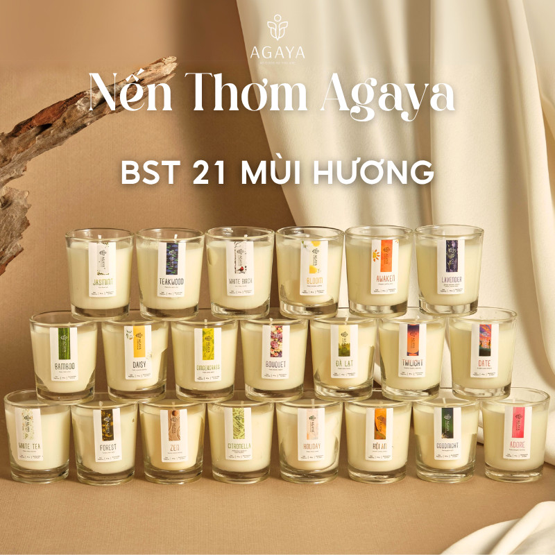 Nến Thơm Phòng AGAYA, Nến Thơm Candle Cup Nến Thơm Quà Tặng Giúp Thư Giãn và Ngủ Ngon, Quà Tặng Nến 