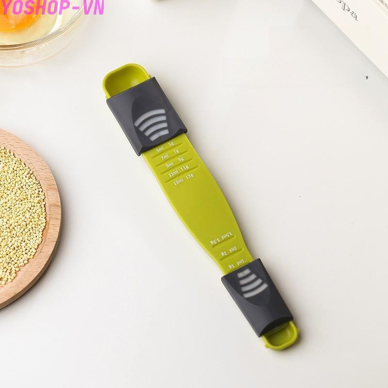 [Ysp]Multi Stall Adjustable Measuring Spoon with Scale for Salt Coffee Tea and Baking