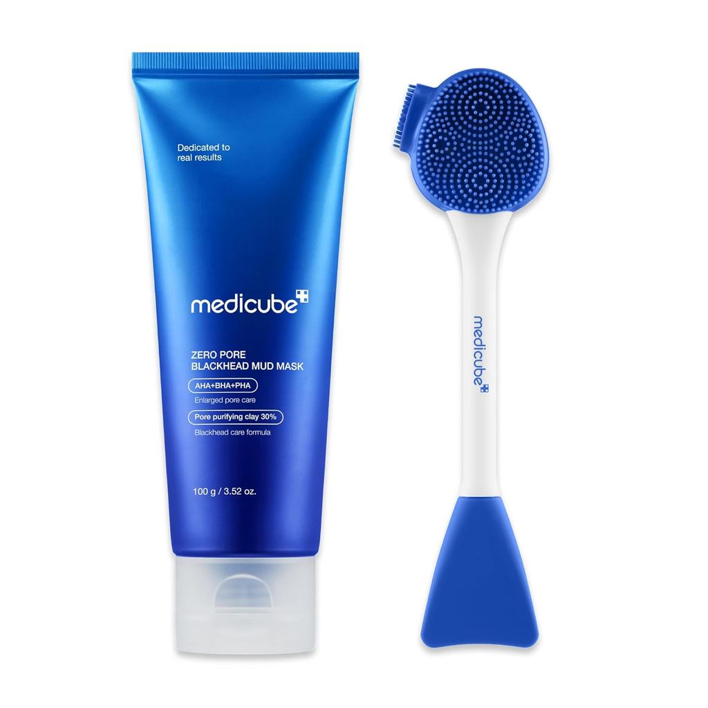 Bộ mặt nạ và bàn chải bùn medicube Zero Pore: Mặt nạ bùn Zero Pore và Dụng cụ bôi mặt đa lỗ chân lôn