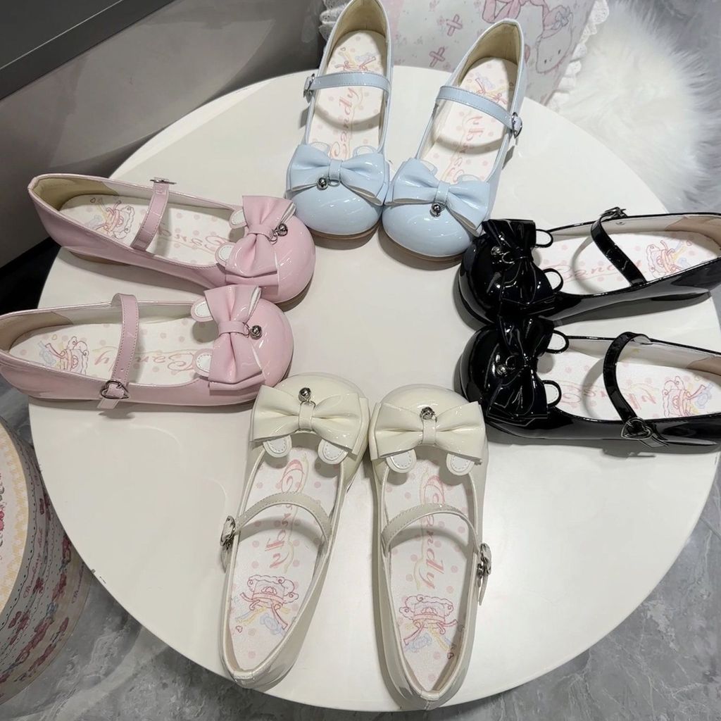 [Hàng Mới Về] Phong Cách Mới JK lolita Mary Jane Giày Da Cao Cấp Nơ Chuông Phụ Kiện Cổ Tích lolita G