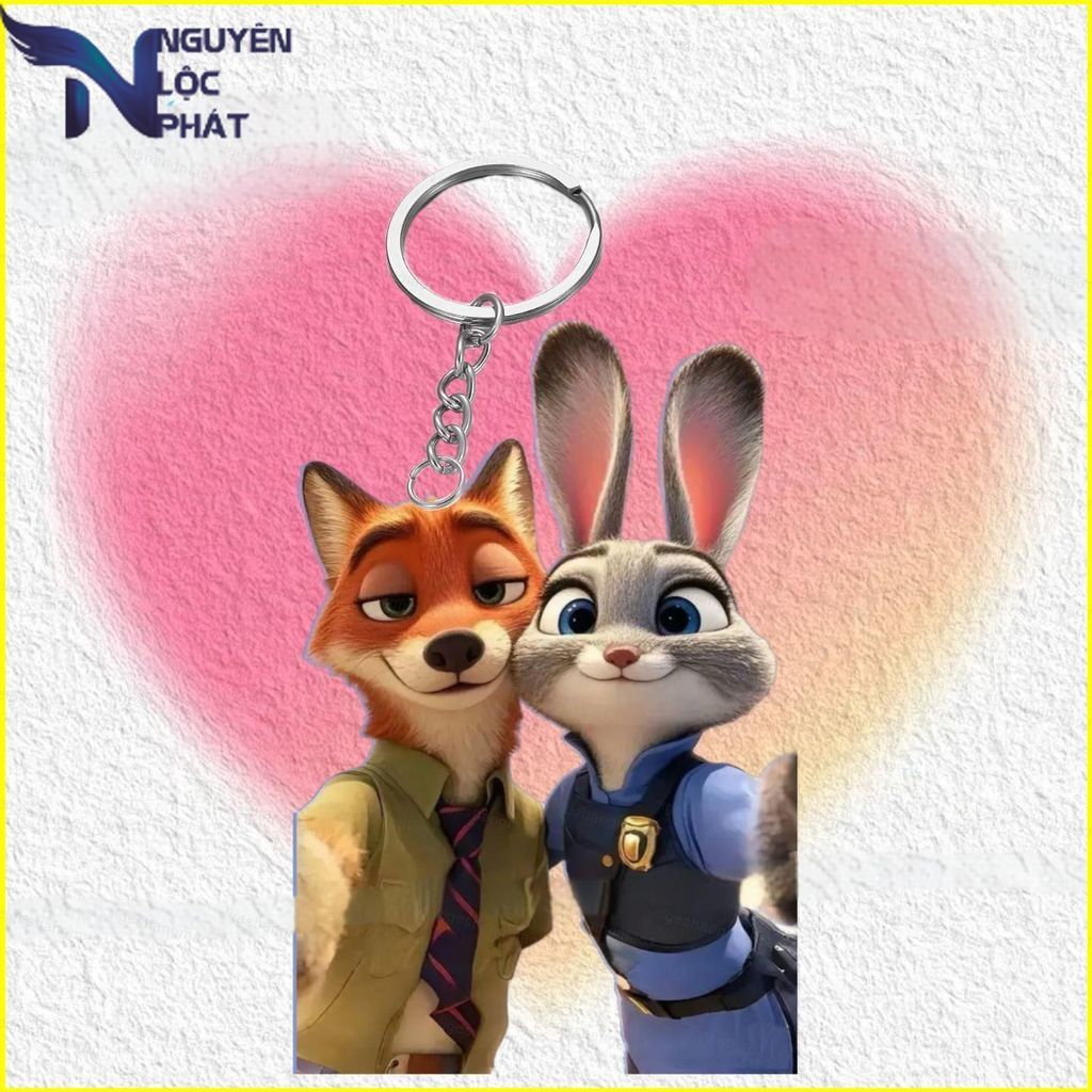 MG1 Zootopia Hoạt Hình Ngoại Vi acrylic Móc Khóa Cáo Nick Thỏ Judy Cao Cấp schoolbag Mặt Dây Chuyền 
