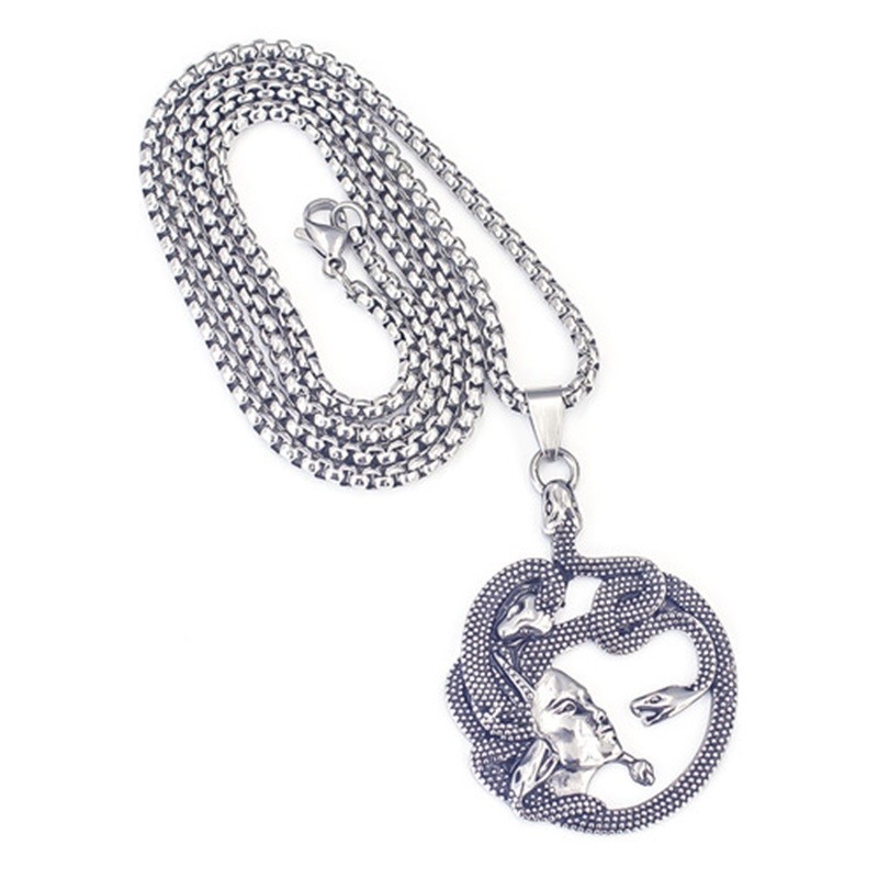 Vòng cổ mặt dây chuyền Unisex bằng thép rắn Medusa 60cm