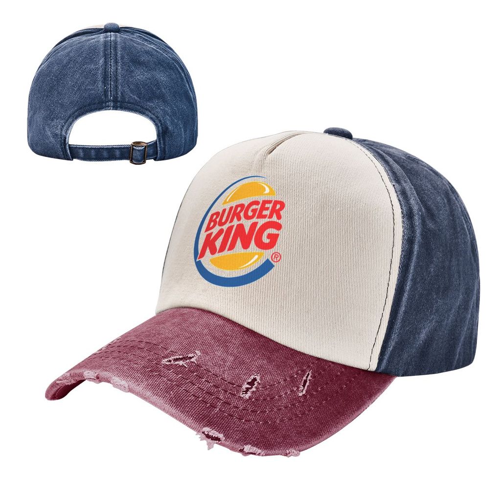Mũ Cao Bồ Denim Logo Burger King 100% Cotton - Phù Hợp Nam Nữ, Chống Nắng