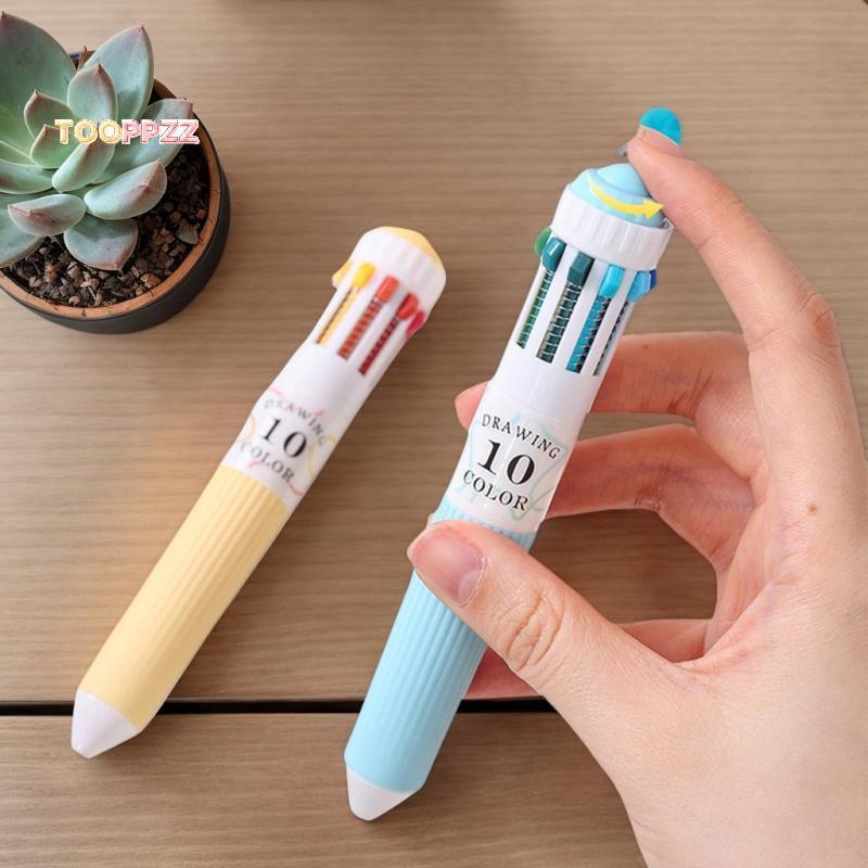 tooppzz 28 Color Ballpoint Pen 0.8mm Soft Grip Press Multicolor Writing Pen For Drawing School Suppl