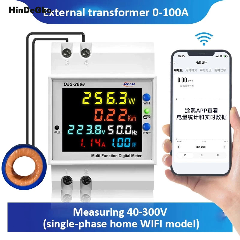 Đồng hồ đo điện áp D52-2066 6 trong 1 đa năng 110V 220V 380V 100A