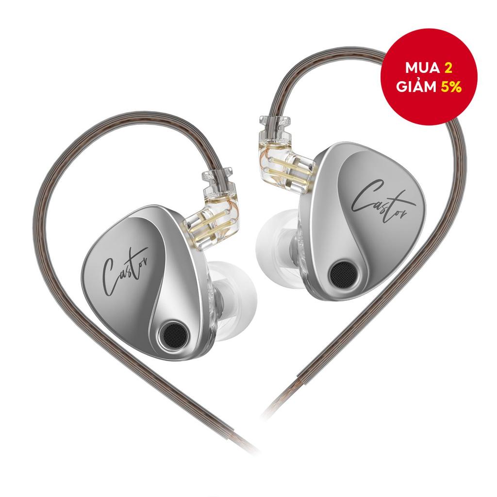 KZ Castor Tai nghe In-Ear Màn hình, Âm thanh HiFi, Âm trầm nâng cao, Tai nghe có thể điều chỉnh âm t