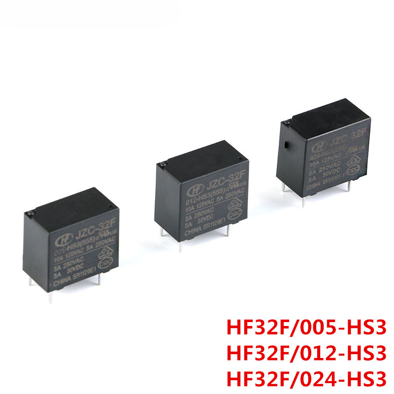 2 Chiếc HF32F JZC-32F 5V 12V 24V Rơ Le Nguồn JZC-32F-005-ZS3 JZC-32F-012-ZS3 JZC-32F-024-ZS3 3A 250V