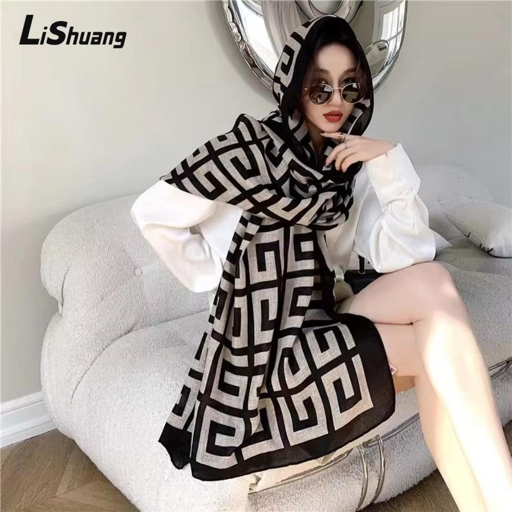 Khăn choàng LISHUANG voan dài, phù hợp đi biển và mùa hè, style Hijab dân tộc