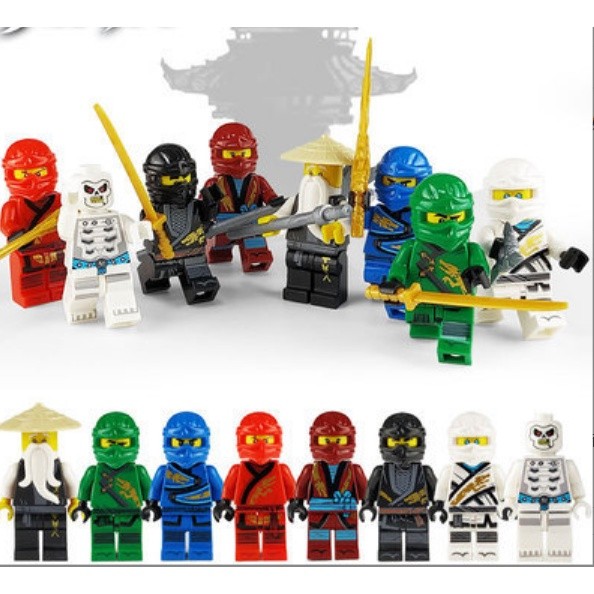 Khối Đồ Chơi Ninjago Minifigures 8 Ninja Lego Naruto Nhân Vật Khối Xây Dựng