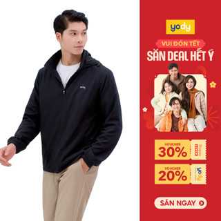  Áo khoác gió nam YODY thông minh trượt nước cản gió cản bụi có mũ thoải mái MCWC25A037-AKM5041 