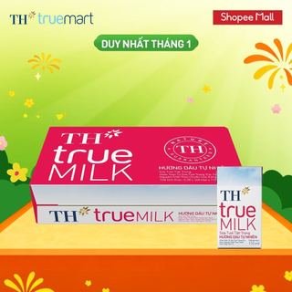  Thùng 48 hộp sữa tươi tiệt trùng TH true MILK hương dâu tự nhiên 110 ml  110 ml x 48  