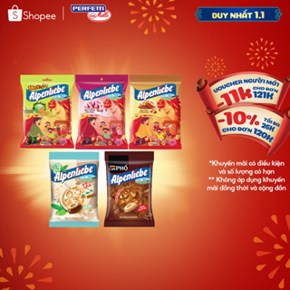  COMBO Kẹo cứng Alpenliebe đậm vị sữa béo hương Caramel Dâu sữa Trà sữa và kẹo cứng có nhân Xoài muối ớt 