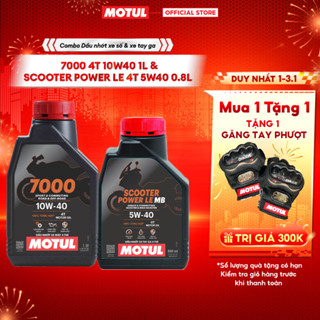  Combo Dầu nhớt xe máy MOTUL 7000 4T 10W40 1L và xe tay ga Scooter Power LE 4T 5W40 0.8L 