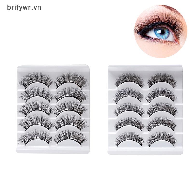 Brifywr 5 Đôi Lông Mi Giả Tự Nhiên 3D 3D Uốn Tất Cả Trận Đấu Lông Mi Uốn Mi Giả Tự Nhiên [VN]