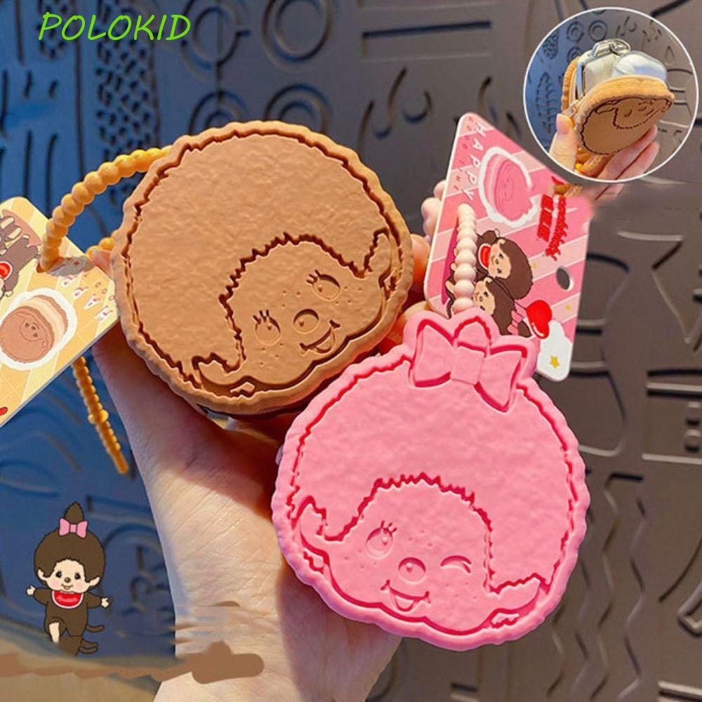 Móc khóa búp bê POLOKID Monkiki, Ví đựng tiền xu búp bê Monkiki bằng silicon, Hộp đựng chìa khóa Ins