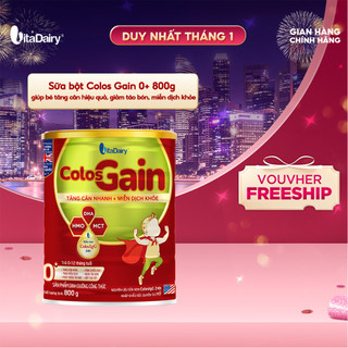  Sữa bột Colos Gain 0+ 800g giúp bé tăng cân hiệu quả giảm táo bón miễn dịch khỏe - VitaDairy 