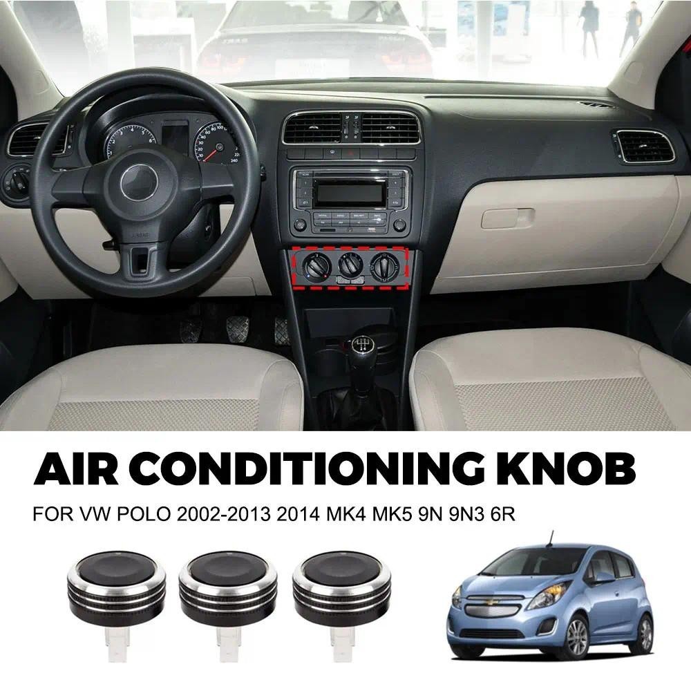 Dành Cho VW POLO 2002-2013 2014 MK4 MK5 9N 9N3 6R 3 Cái / bộ Hợp Kim Nhôm AC Núm Điều Khiển Nhiệt Nú