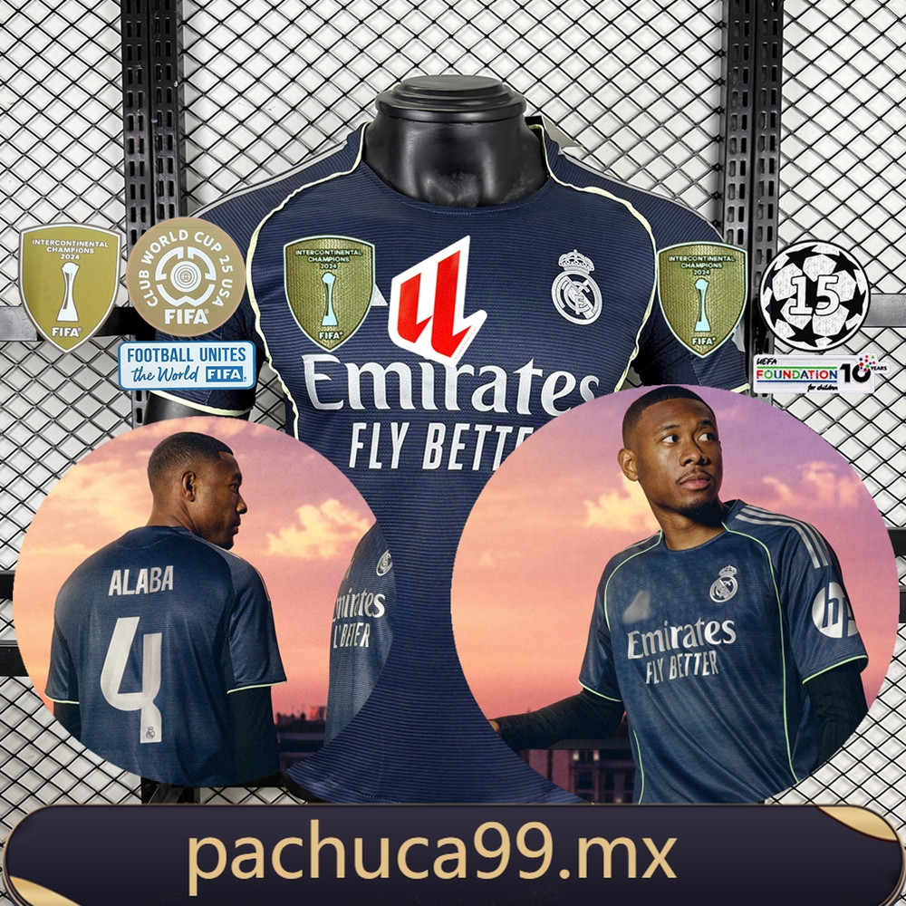 2025-26 Áo thun sân khách Real Madrid Jersey Jersey Phiên bản cầu thủ & & - & * * * &