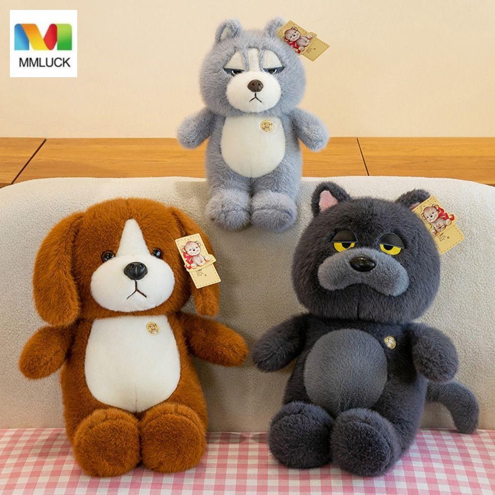 MMLUCK Ngồi Chó Sang Trọng Đồ Chơi, Bụng Lớn Mèo Xanh Xám Sói Búp Bê Sang Trọng, Sang Trọng Raccon Đ