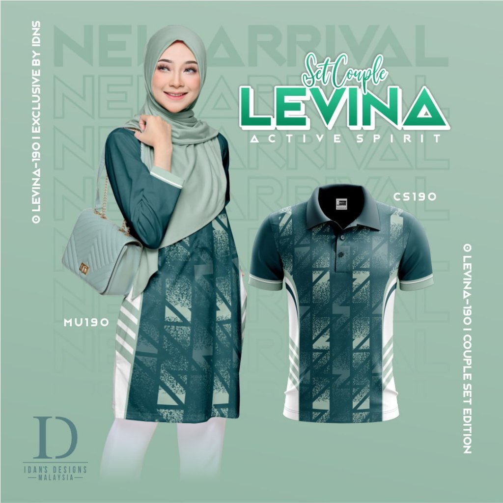 Bộ áo thun cặp đôi Levina (Polo + Muslimah)