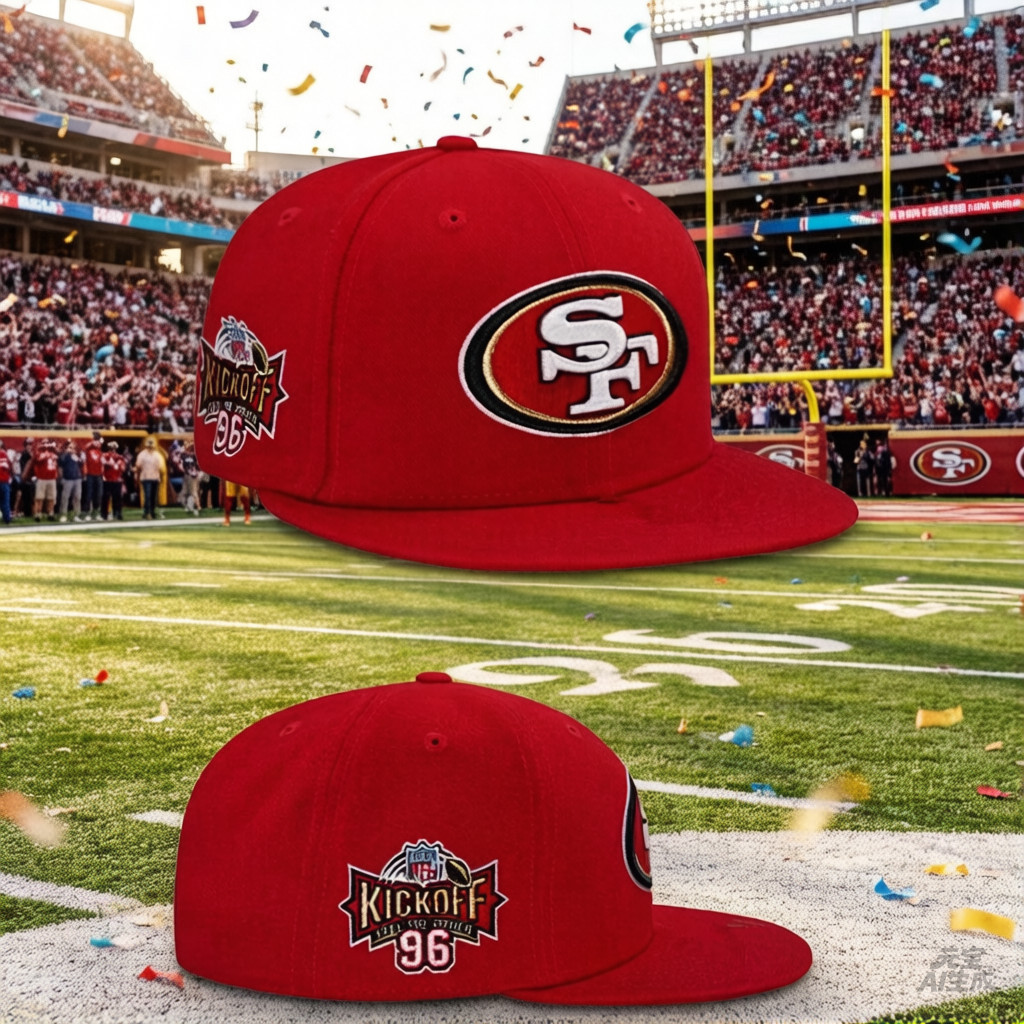 Mũ bóng chày bán chạy, mũ có thể điều chỉnh, New Era San Francisco 49ers Kickoff 1996 Red Prime Edit