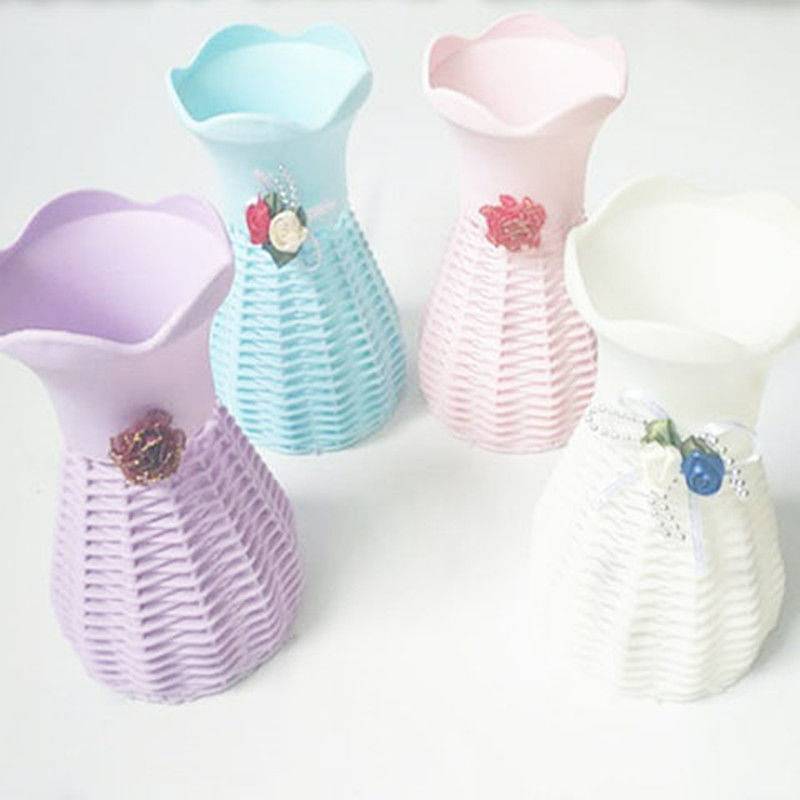 Plastic Vase Artificial Bouquet Decoration Vase Flower Basket Stockings Stocking Flower Material Flo
