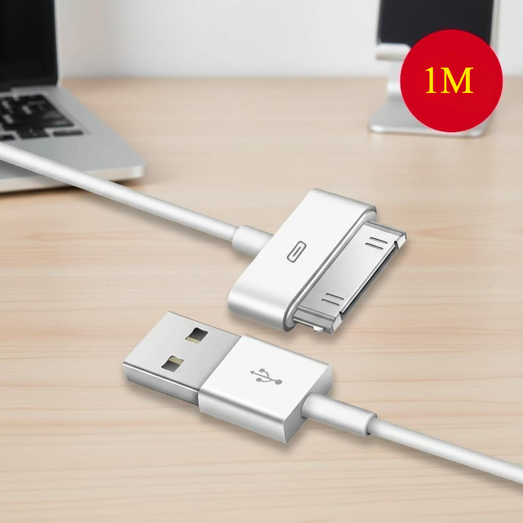 Cáp sạc USB cho iPhone 4 4s 3G 3GS iPad 1 2 3 iPod Nano Touch kèm adapter