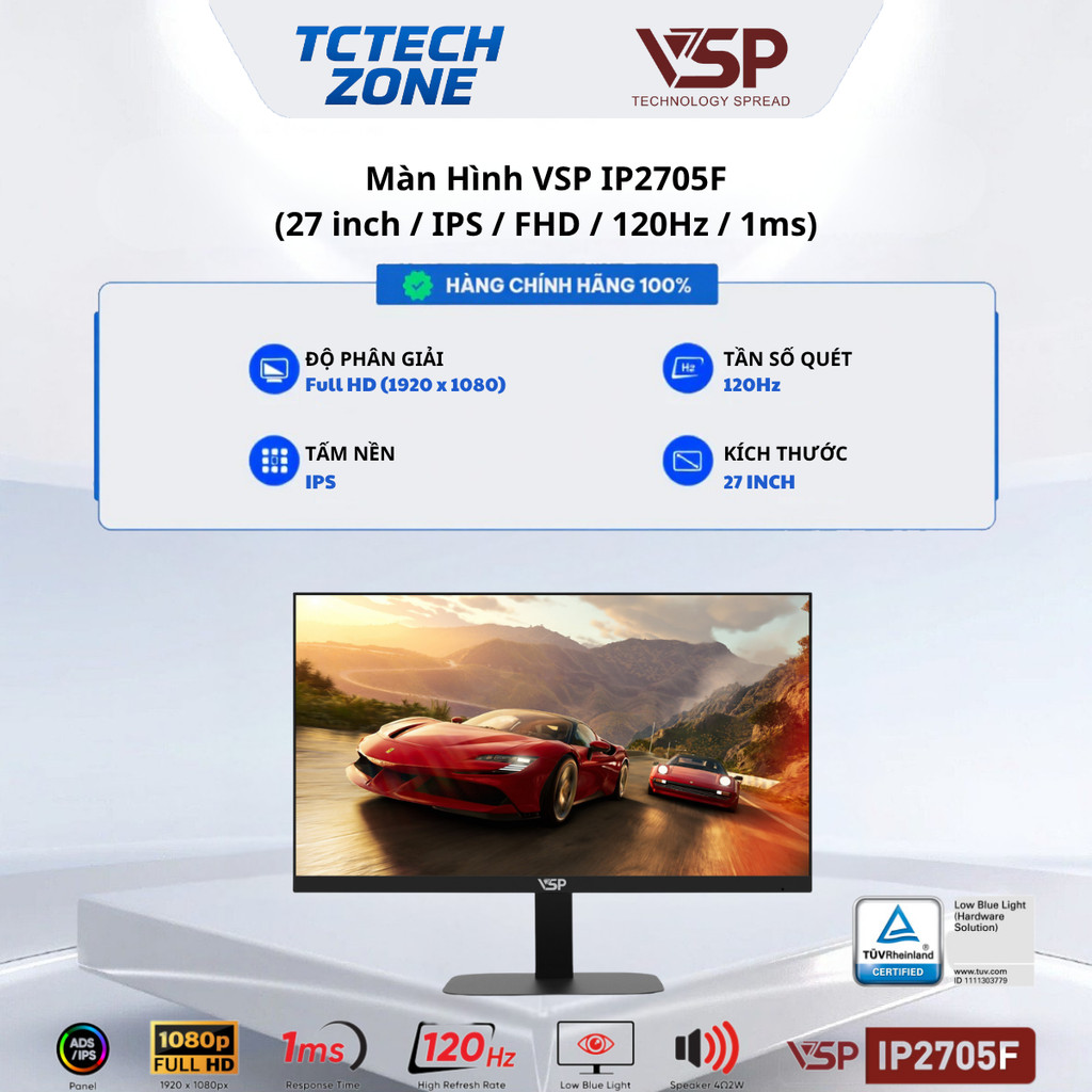 Màn hình văn phòng VSP IP2705F (27inch / IPS / FHD / 100Hz-120Hz / 1ms) Chính Hãng 100%