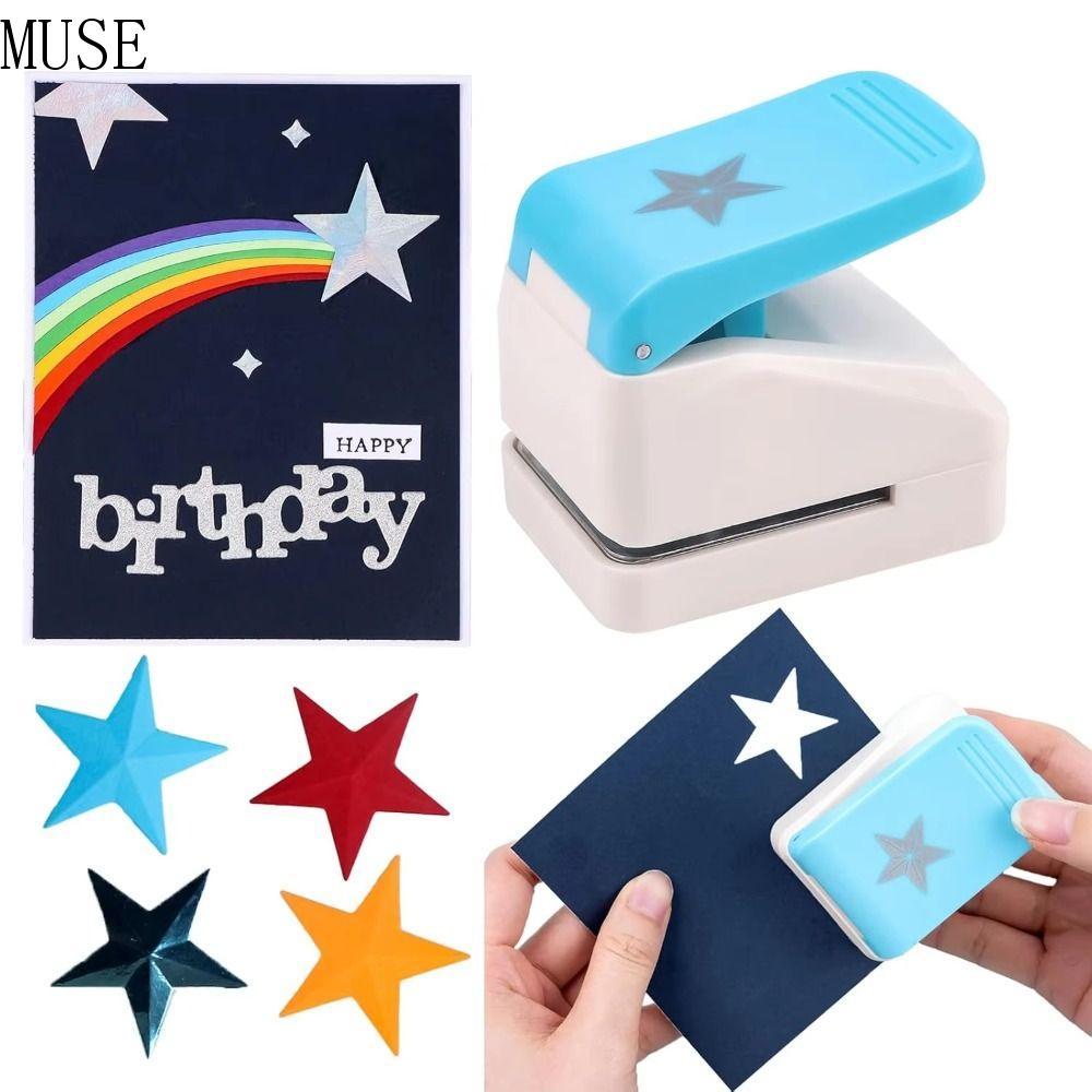 MUSE Stamp Border Punch, Stamp Shape Hole Puncher Máy dập nổi, Văn phòng phẩm Puncher Maker Cắt giấy