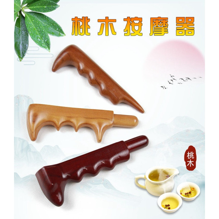 Gậy bấm huyệt tay bằng gỗ đào Thiết bị massage bằng gỗ Trị liệu bàn chân Thanh bấm huyệt cầm tay bằn